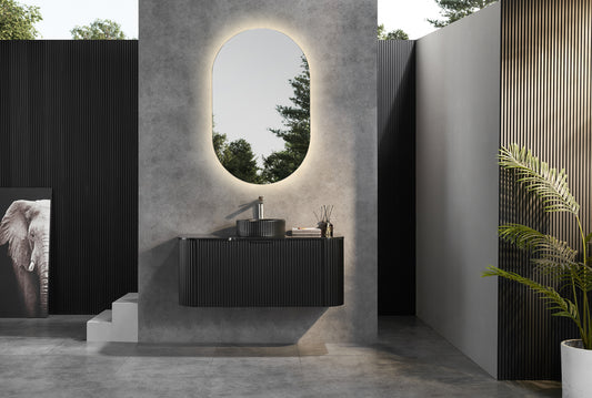 CA1200W-MB Avalon Matte Black Rectangular Wall Mounted Vanity
