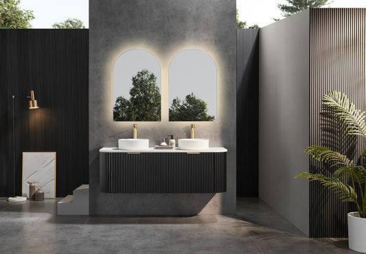CA1500W-MB Avalon Matte Black Rectangular Wall Mounted Vanity