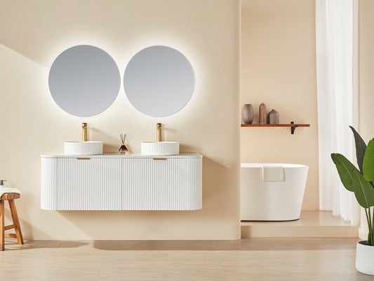 CA1800W-MW Avalon Matte White Curved Wall hung Vanity