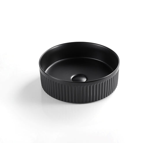 CA410R-MB Cascade Matte Black Round Above Counter Basin