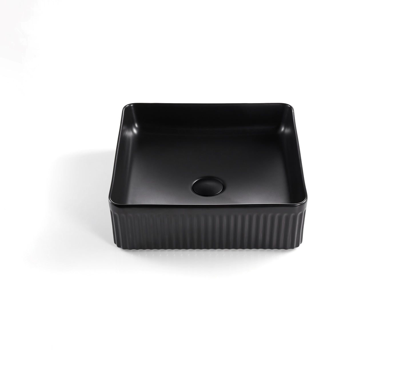 CA415SQ-MB Cascade Matte Black Square Above Counter Basin