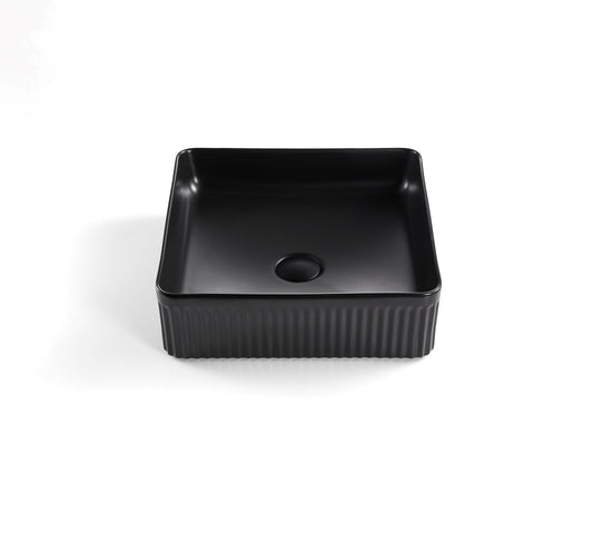 CA415SQ-MB Cascade Matte Black Square Above Counter Basin
