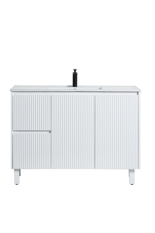 CB124LL-MW Brighton Matte White Rectangular Free Standing Vanity