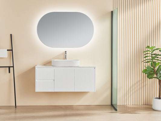 CB124LW-MW Brindabella Matte White Rectangular Wall hung Vanity