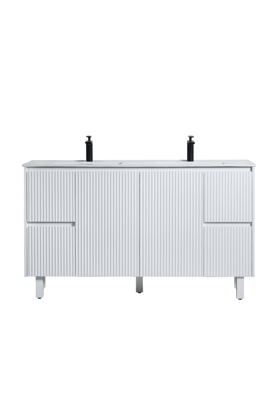 CB154L-MW Brighton Matte White Rectangular Free Standing Vanity