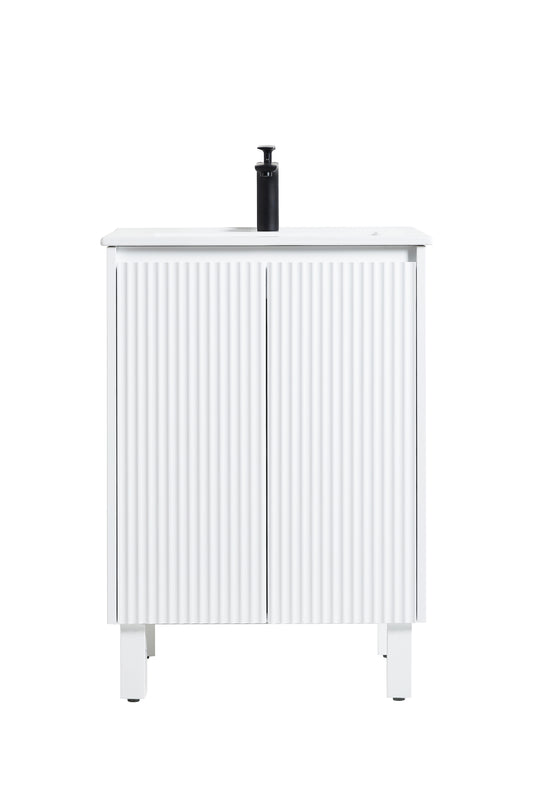 CB64L-MW Brighton Matte White Rectangular Free Standing Vanity
