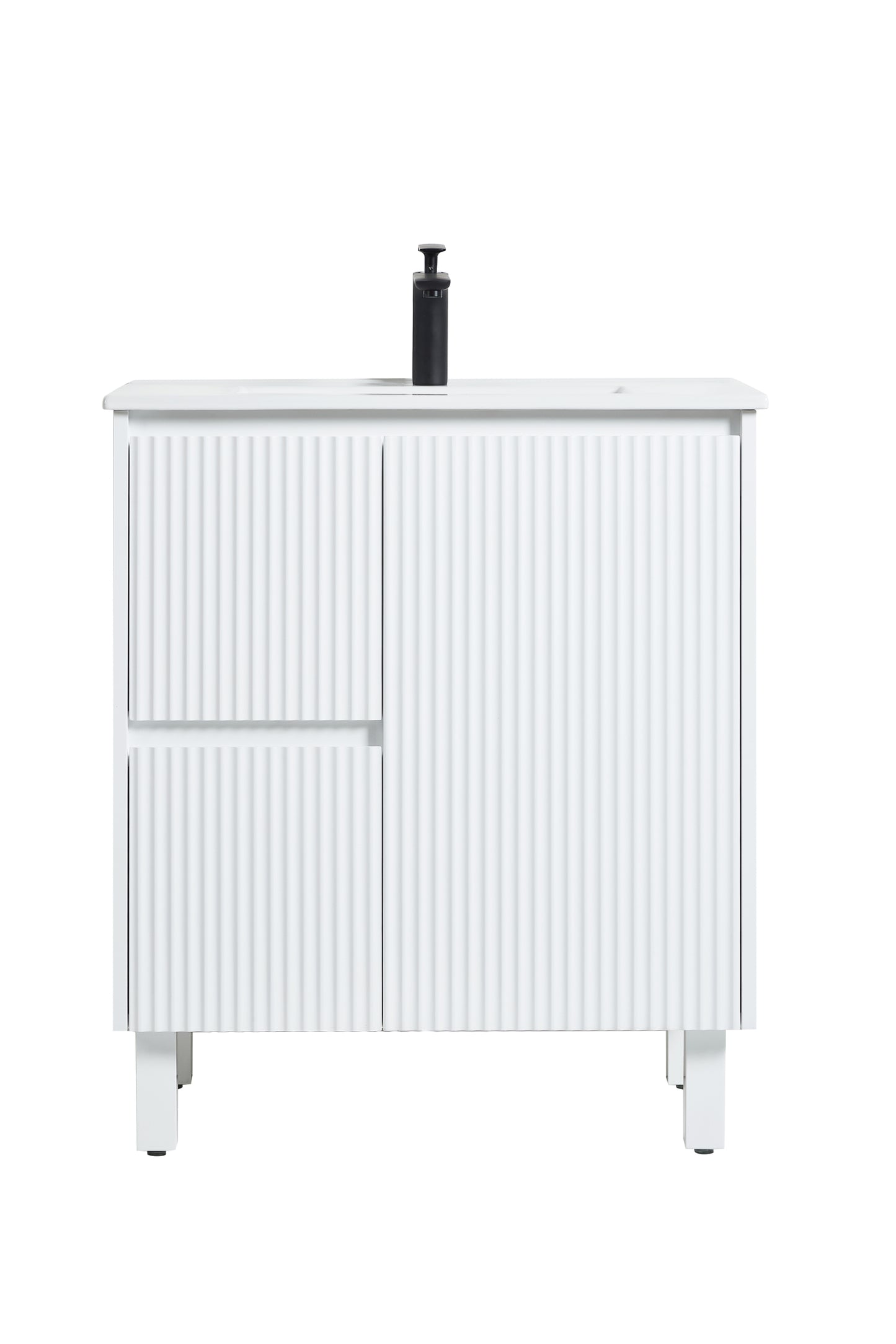 CB74LL-MW Brighton Matte White Rectangular Free Standing Vanity