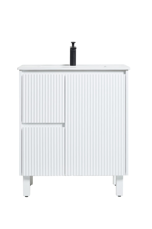 CB74LL-MW Brighton Matte White Rectangular Free Standing Vanity
