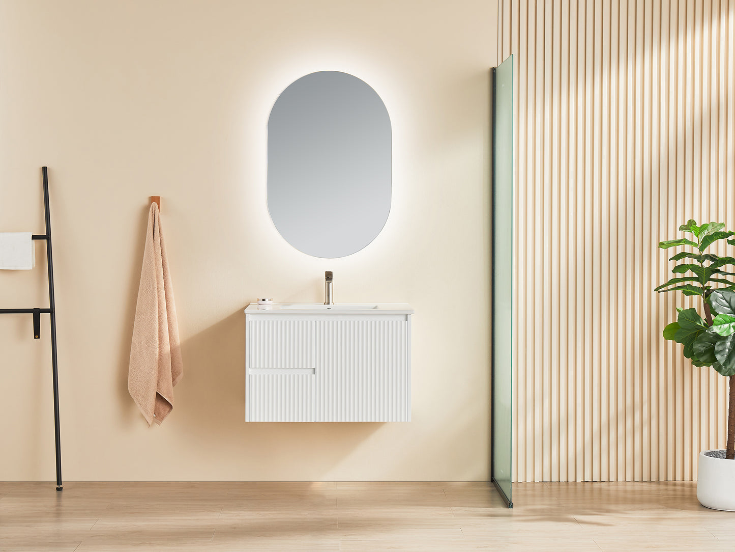 CB74LW-MW Brindabella Matte White Wall hung Vanity