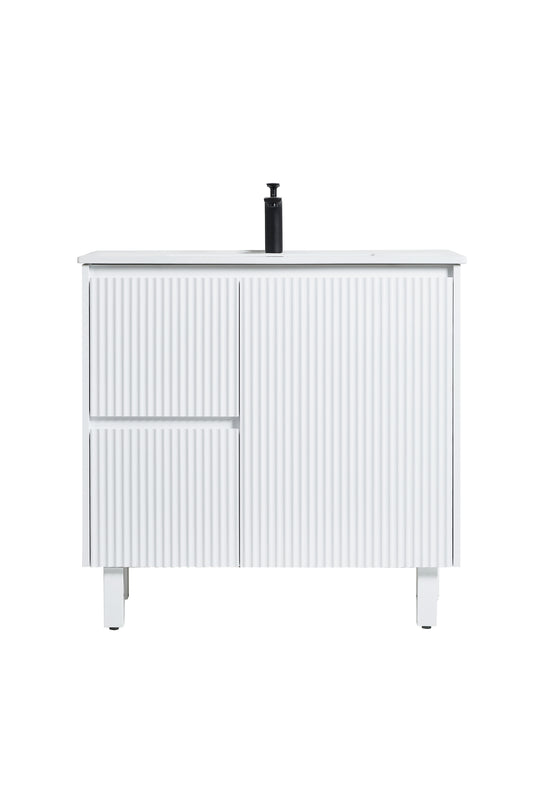 CB94LL-MW Brighton Matte White Rectangular Free Standing Vanity