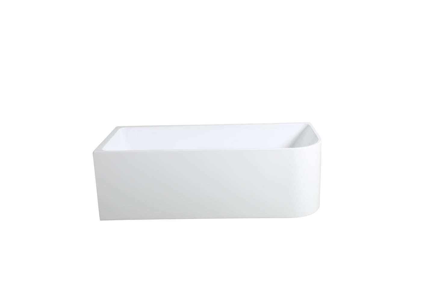 CBT1700LMW-580 Casey Matte White Corner Back to Wall, Corner Bathtub