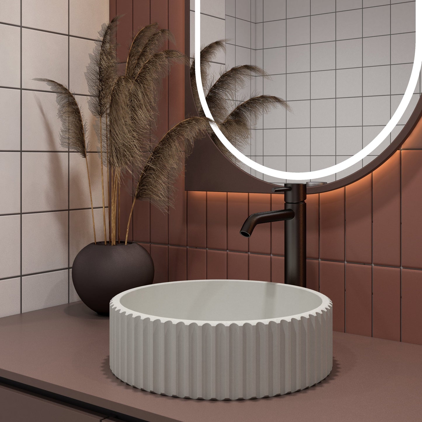 CCB-1 Matte White Round Above Counter Basin