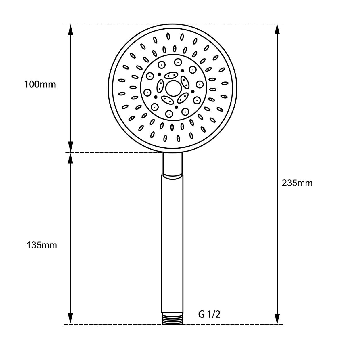 CH-R4.HHS Chrome, Polished Chrome Round Handheld Shower