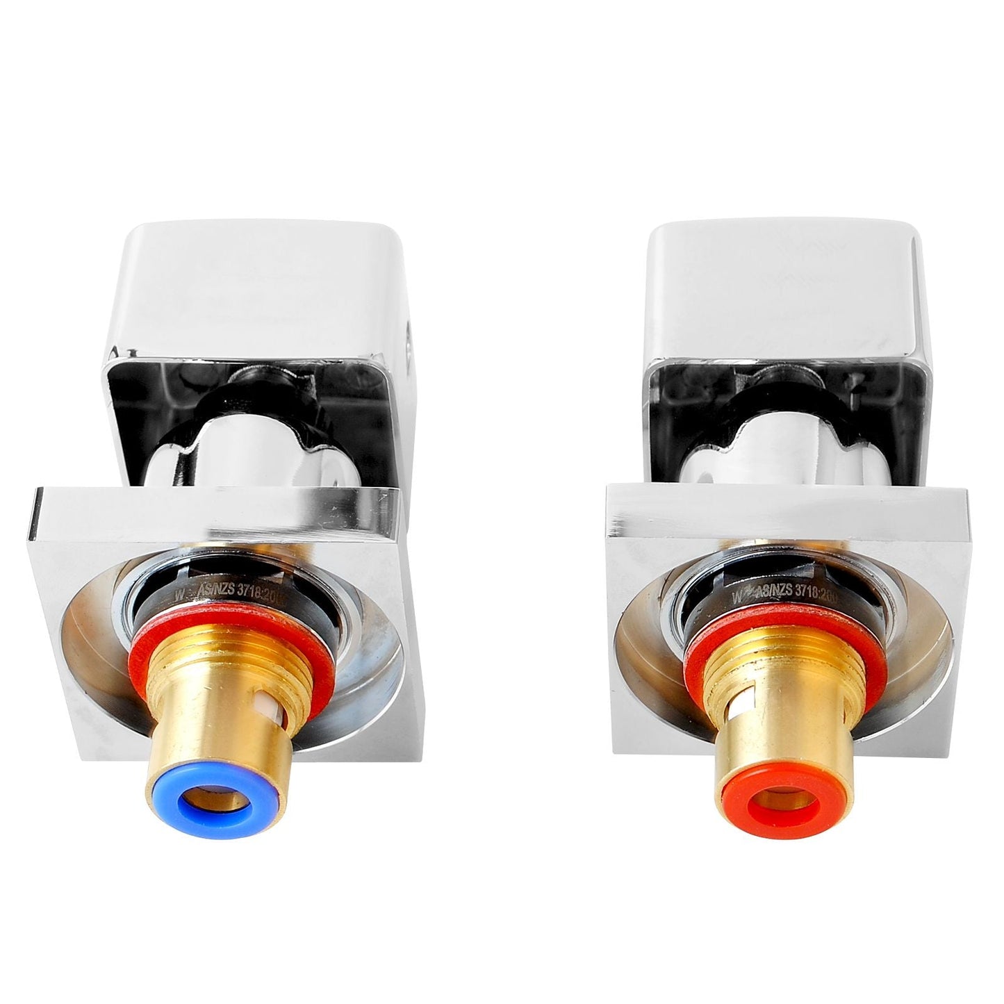CH0001.ST Chrome, Polished Chrome Cubic Wall Mounted Shower Taps