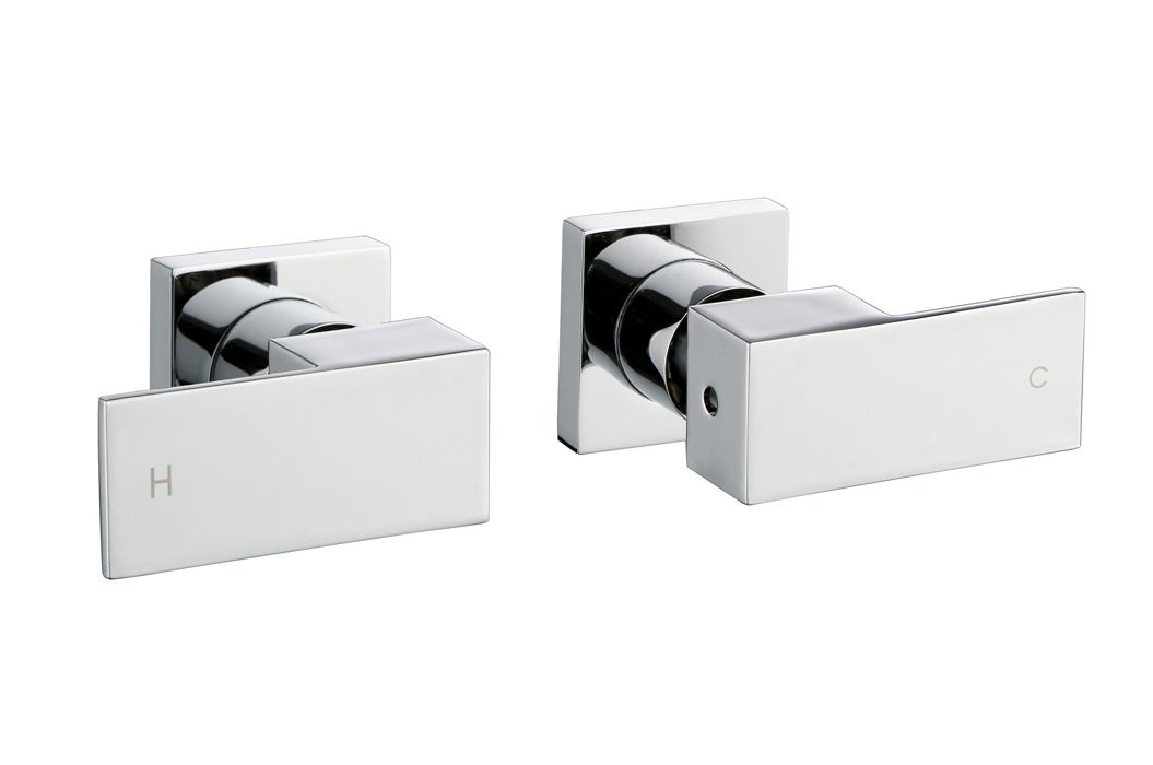 CH0002.ST BLAZE Chrome, Polished Chrome Wall Mounted Shower Taps