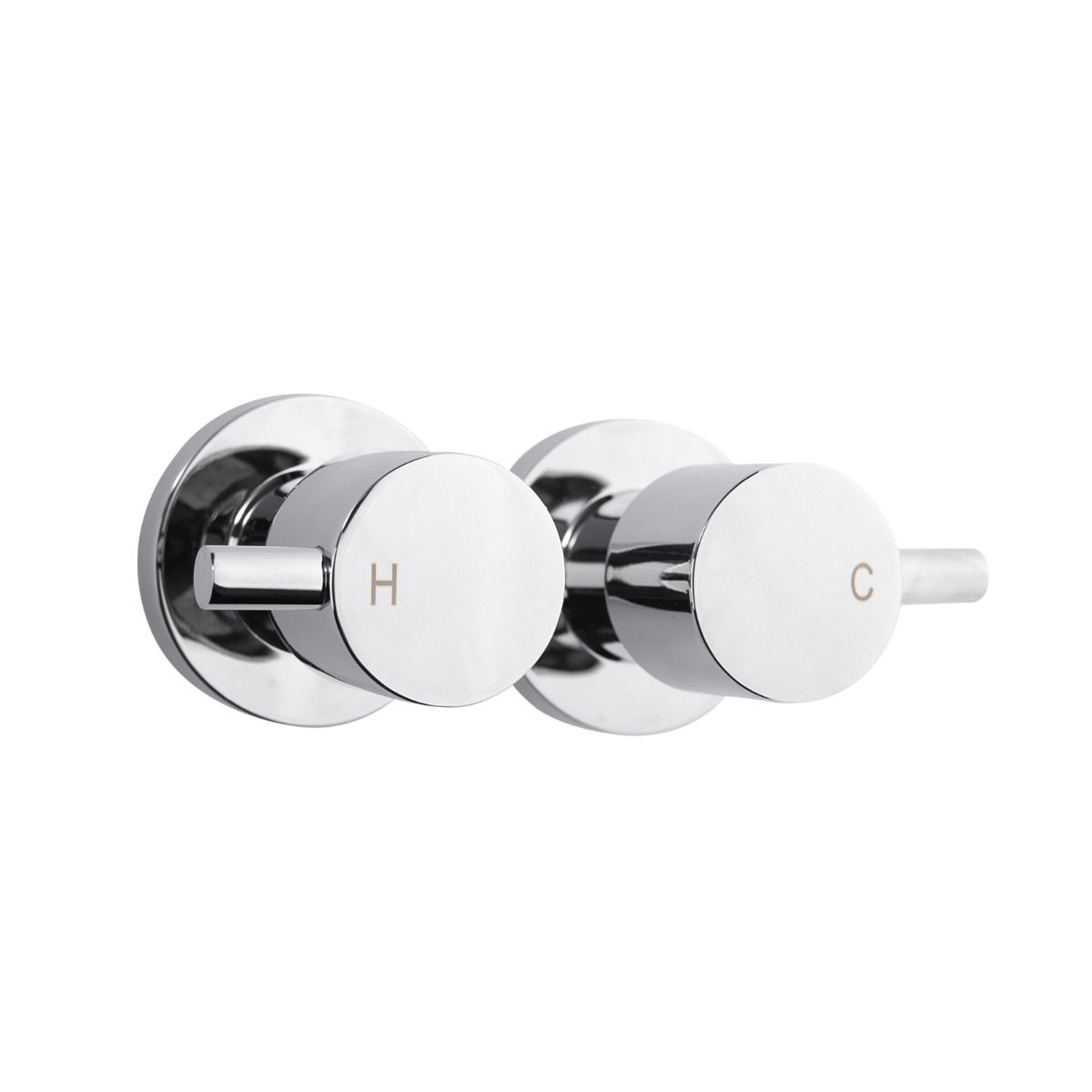 CH0007.ST LUCID PIN Chrome, Polished Chrome Round Wall Mounted Shower Taps