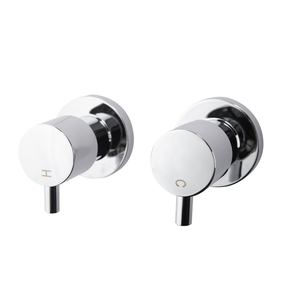CH0007.ST LUCID PIN Chrome, Polished Chrome Round Wall Mounted Shower Taps