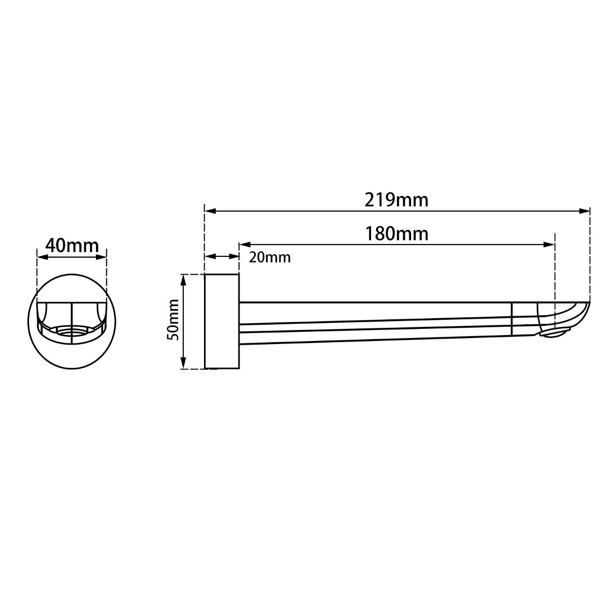 CH0015.BS Chrome, Polished Chrome Wall Mounted Spout