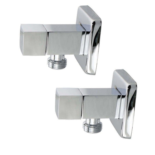 CH0017.WMT+CH0017.WMT Chrome, Polished Chrome Square Wall Mounted Stop Tap