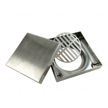 CH003.FD Chrome, Polished Chrome Square Floor-mounted Floor Waste