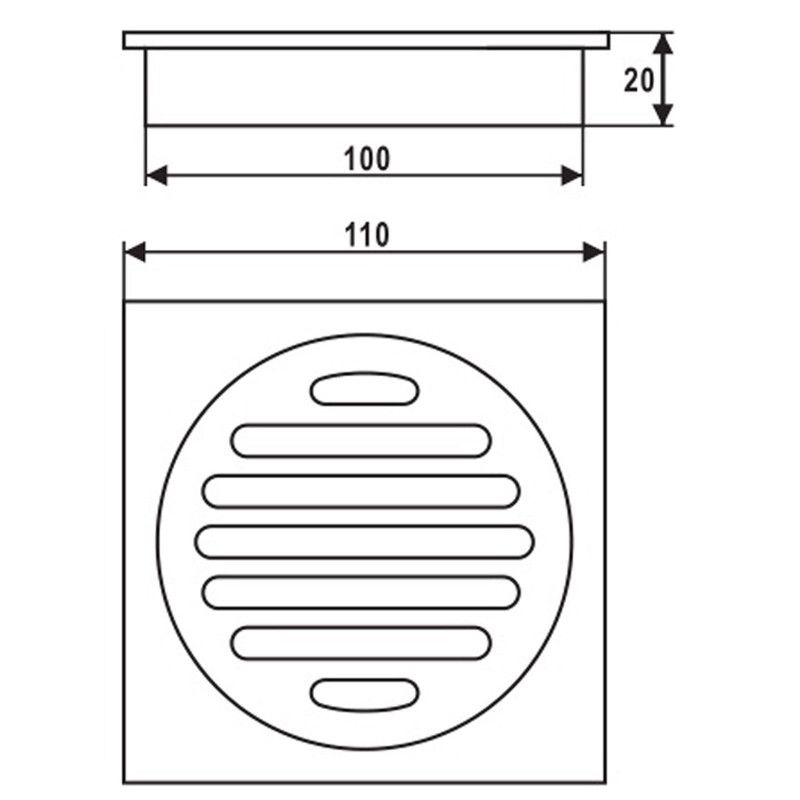 CH004.FD Chrome, Polished Chrome Square Floor-mounted Floor Waste