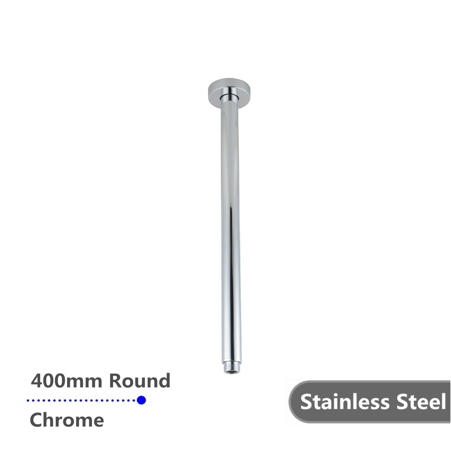 CH0120.SA Chrome, Polished Chrome Round Ceiling Mount Shower Arm