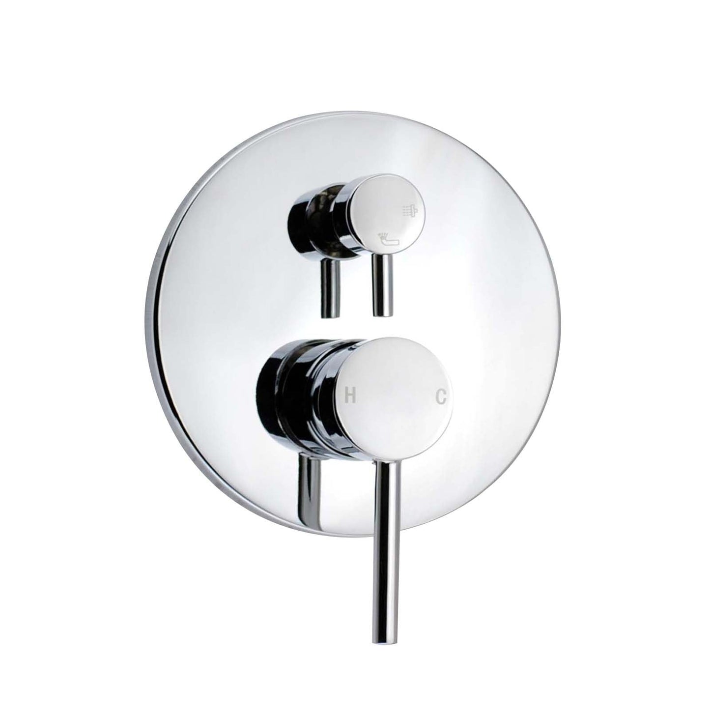 CH0125-2.ST LUCID PIN Chrome, Polished Chrome Round Wall Mounted Mixer Diverter