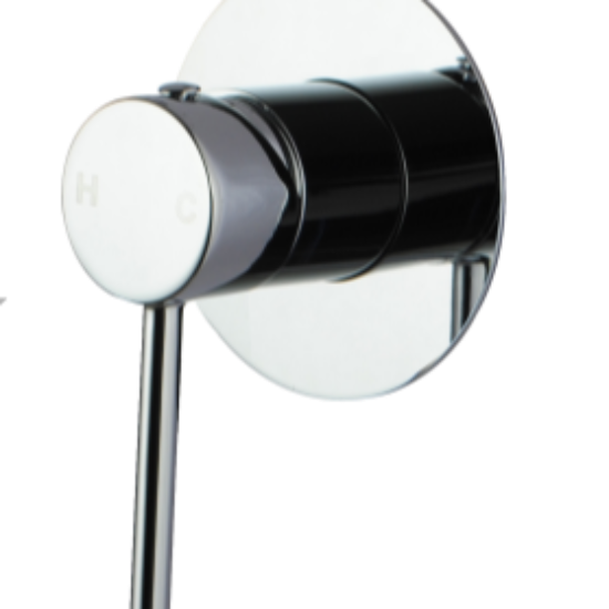 CH0126-2-65.ST LUCID PIN Chrome, Polished Chrome Round Wall Mounted Wall Mixer