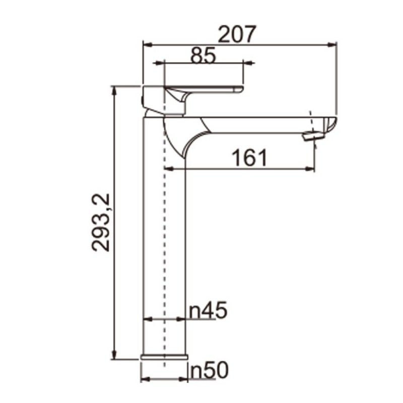 CH0152.BM Chrome, Polished Chrome Round Counter-mounted Tall Basin Mixer