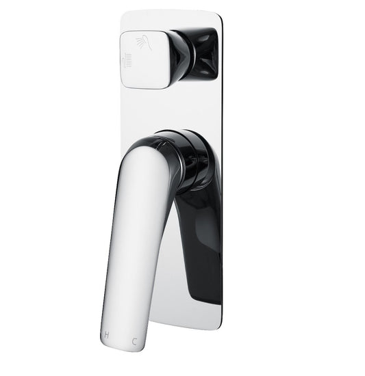 CH0166.ST AU Chrome, Polished Chrome Square Wall Mounted Wall Mixer