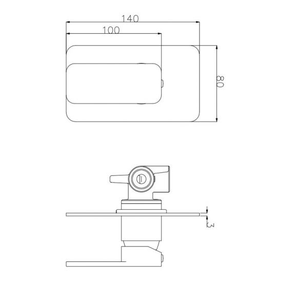 CH0226-2.ST Chrome, Polished Chrome Square Wall Mounted Wall Mixer