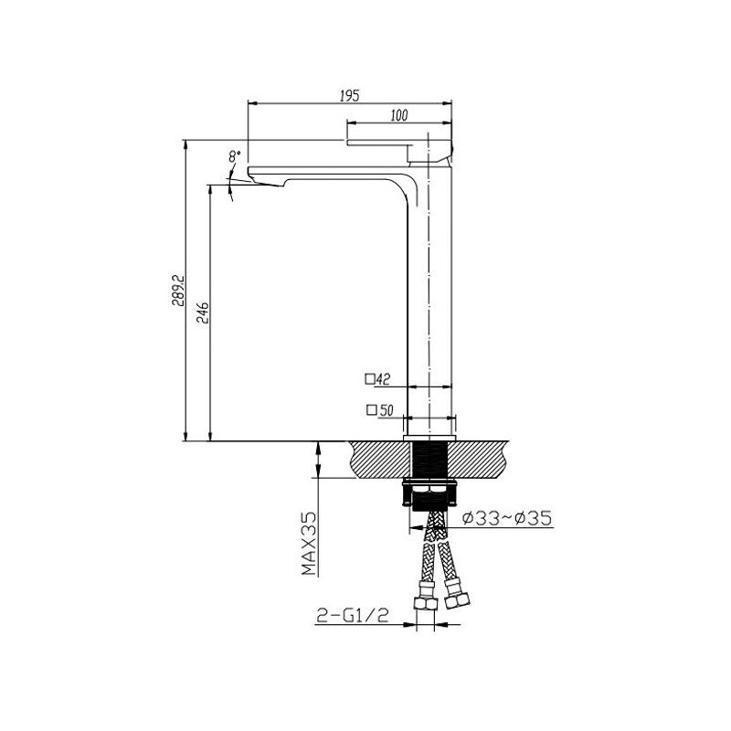 CH0229.BM IVANO Chrome, Polished Chrome Tall Basin Mixer