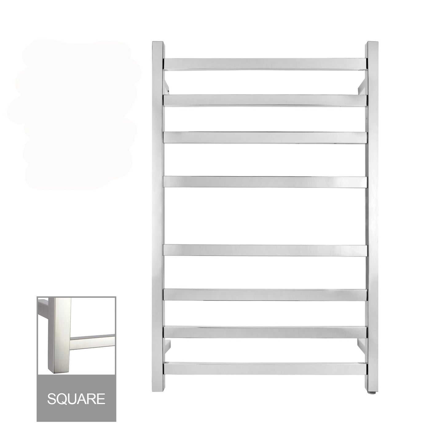CH08.S.HTR Chrome, Polished Chrome Square Wall Mounted Towel Warmer