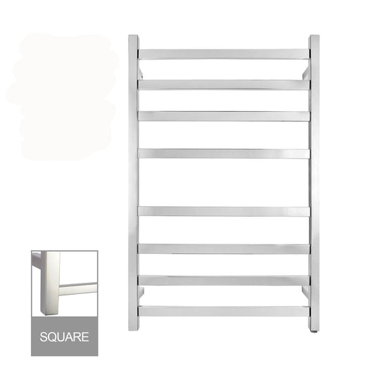 CH08.S.HTR Chrome, Polished Chrome Square Wall Mounted Towel Warmer
