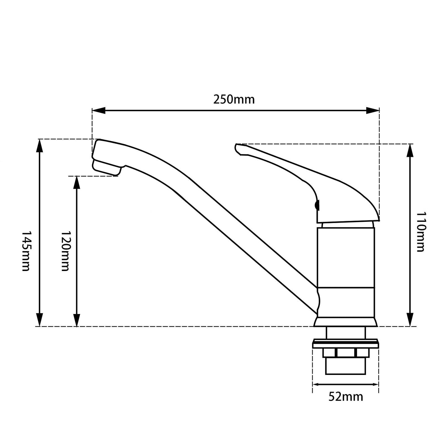 CH1003.KM Chrome, Polished Chrome Kitchen Mixer