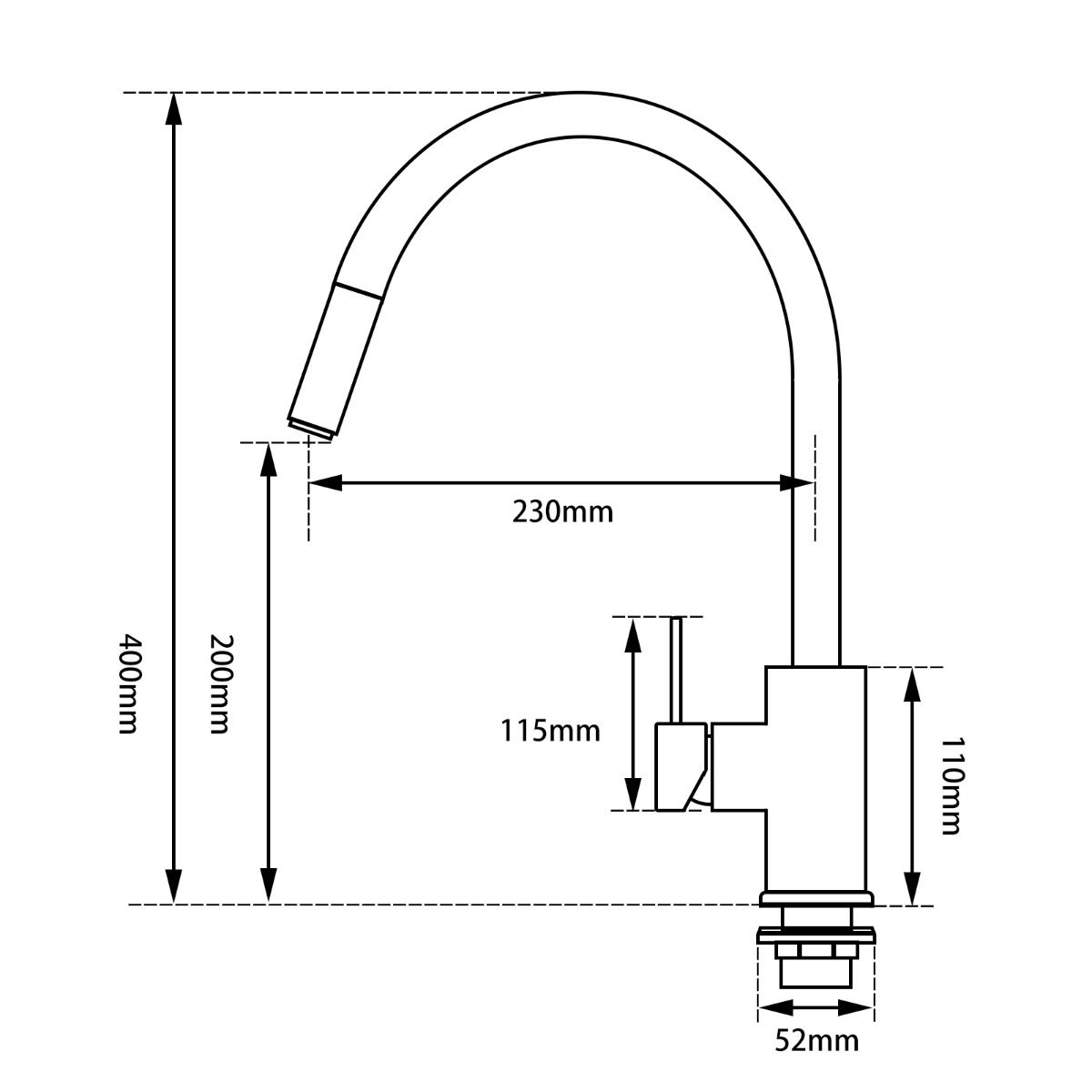 CH1016.KM Chrome, Polished Chrome Round Above Counter Kitchen Mixer