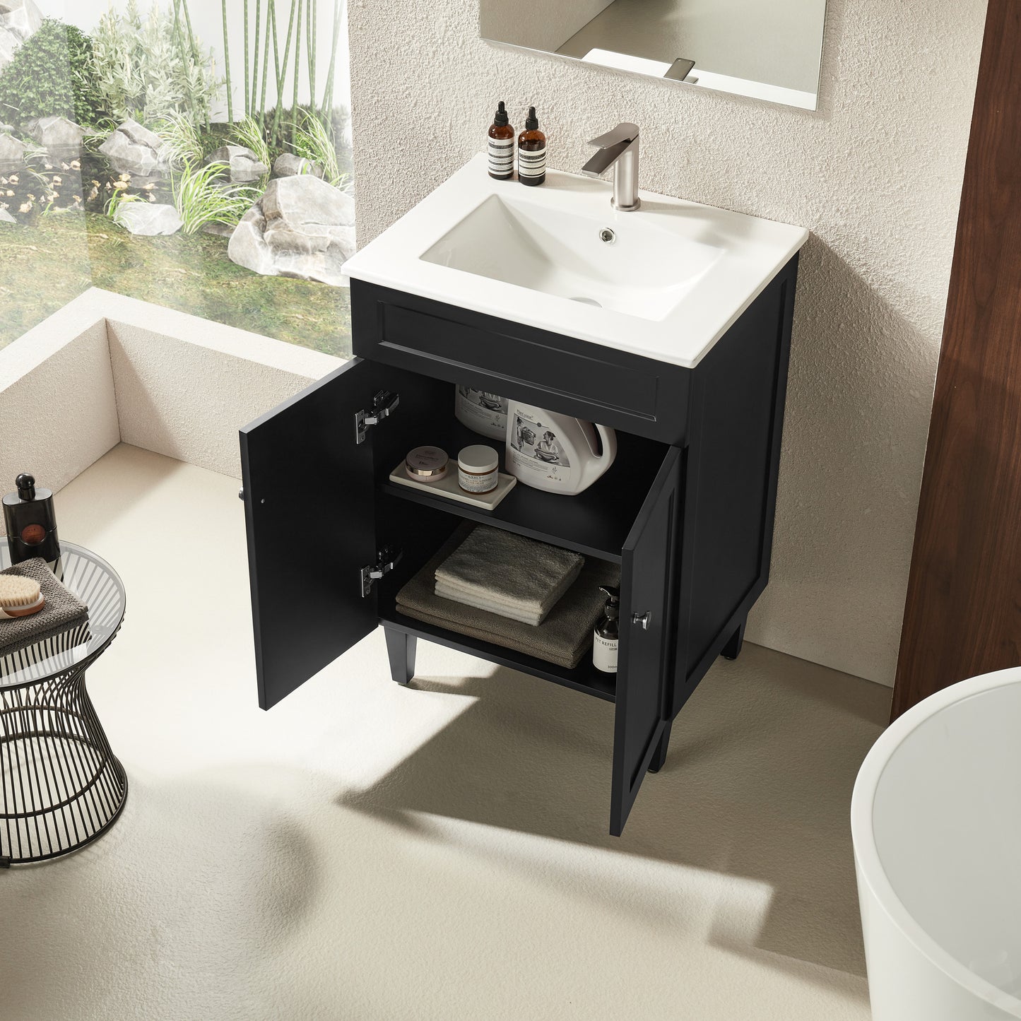 CH64L-MW Harrington Matte White Rectangular Wall hung Vanity