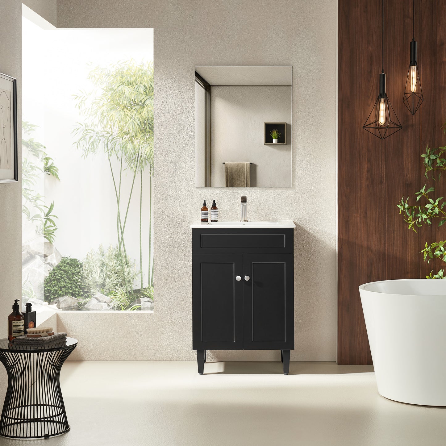 CH64L-MW Harrington Matte White Rectangular Free Standing Vanity