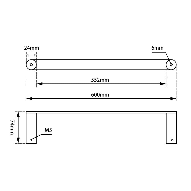 CH6501.TR Chrome, Polished Chrome Wall Mounted Towel Rail