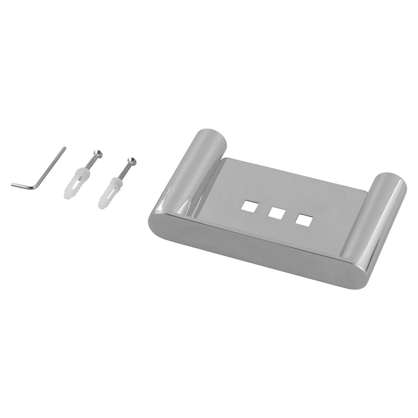 CH6506.TR Chrome, Polished Chrome Square Wall Mounted Soap Dish Holder