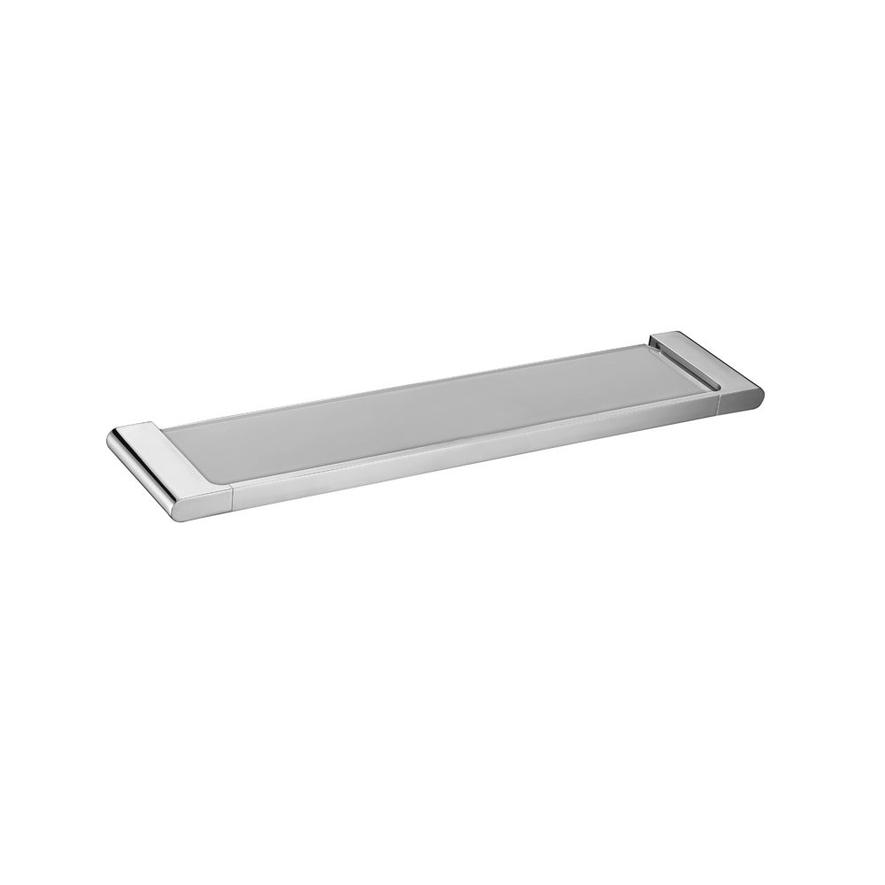 CH8014.TR VOG Chrome, Polished Chrome Wall Mounted Glass Shelf