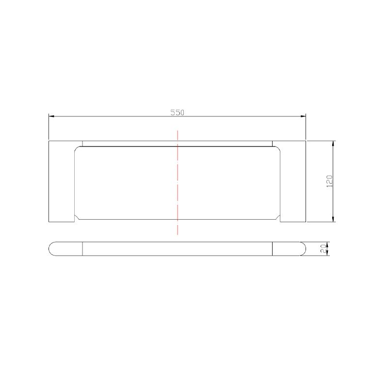 CH8014.TR VOG Chrome, Polished Chrome Wall Mounted Glass Shelf