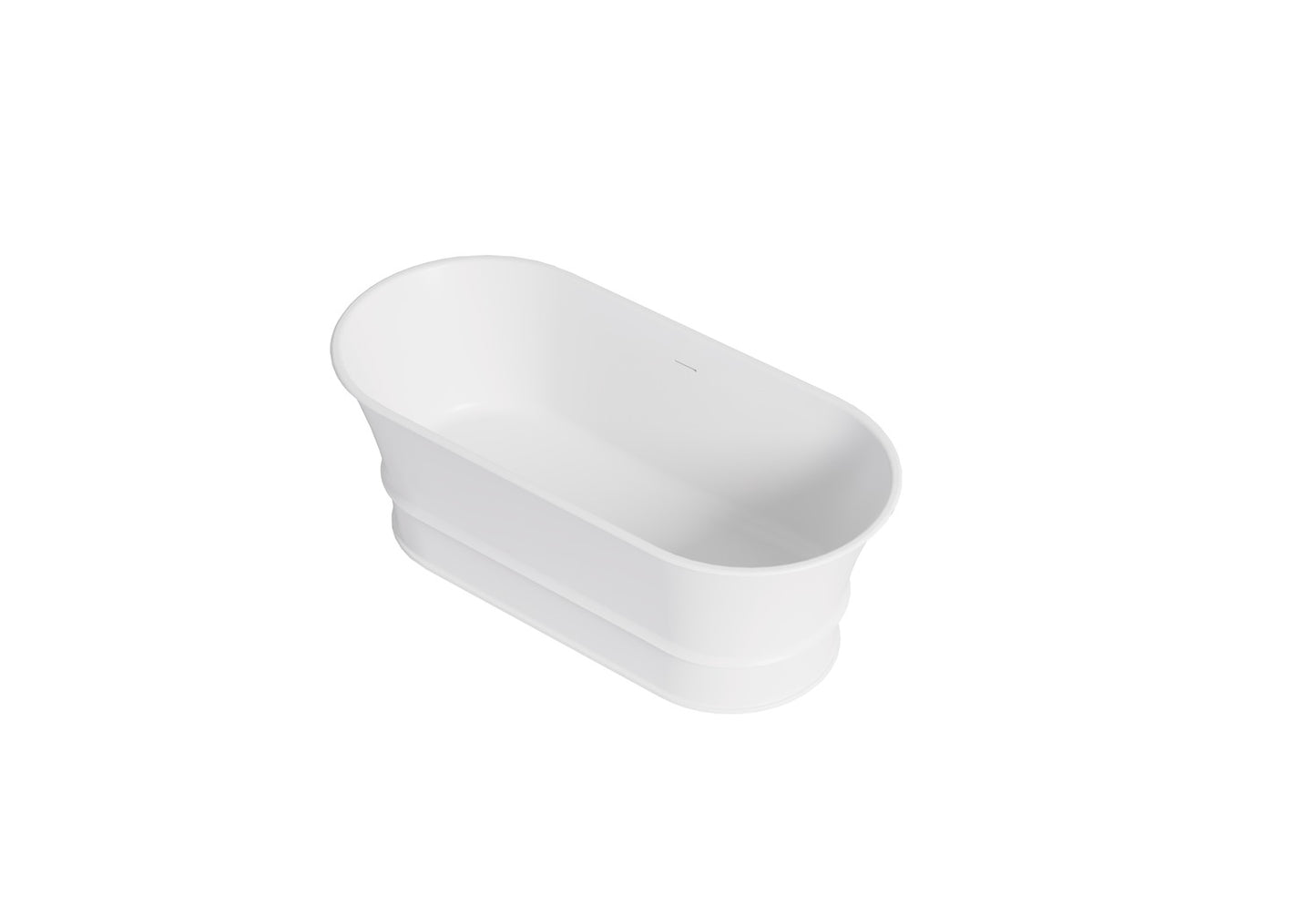 CHBT1700MW Solid Surface Matte White Free Standing Bathtub