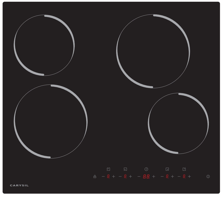 CY-CH608 Black Glass Black Built In Hob