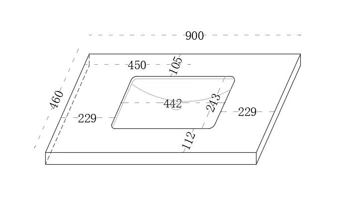 DU94-NTH Ceto Matte Undermount Vanity Top