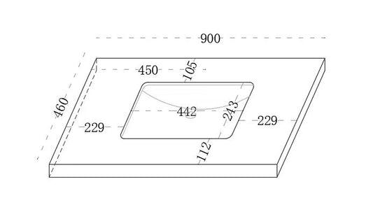 DU94-NTH Ceto Matte Undermount Vanity Top