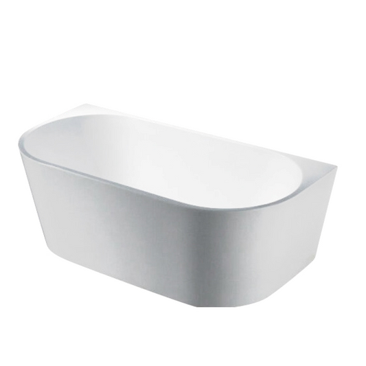 ELBT1500MW Matte White Oval Back to Wall Bathtub