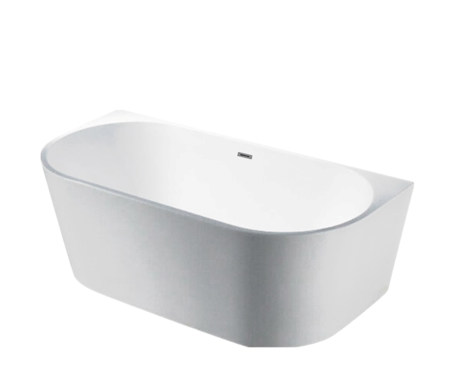 ELBT1690-OF Elivia Gloss White Back to Wall Bathtub