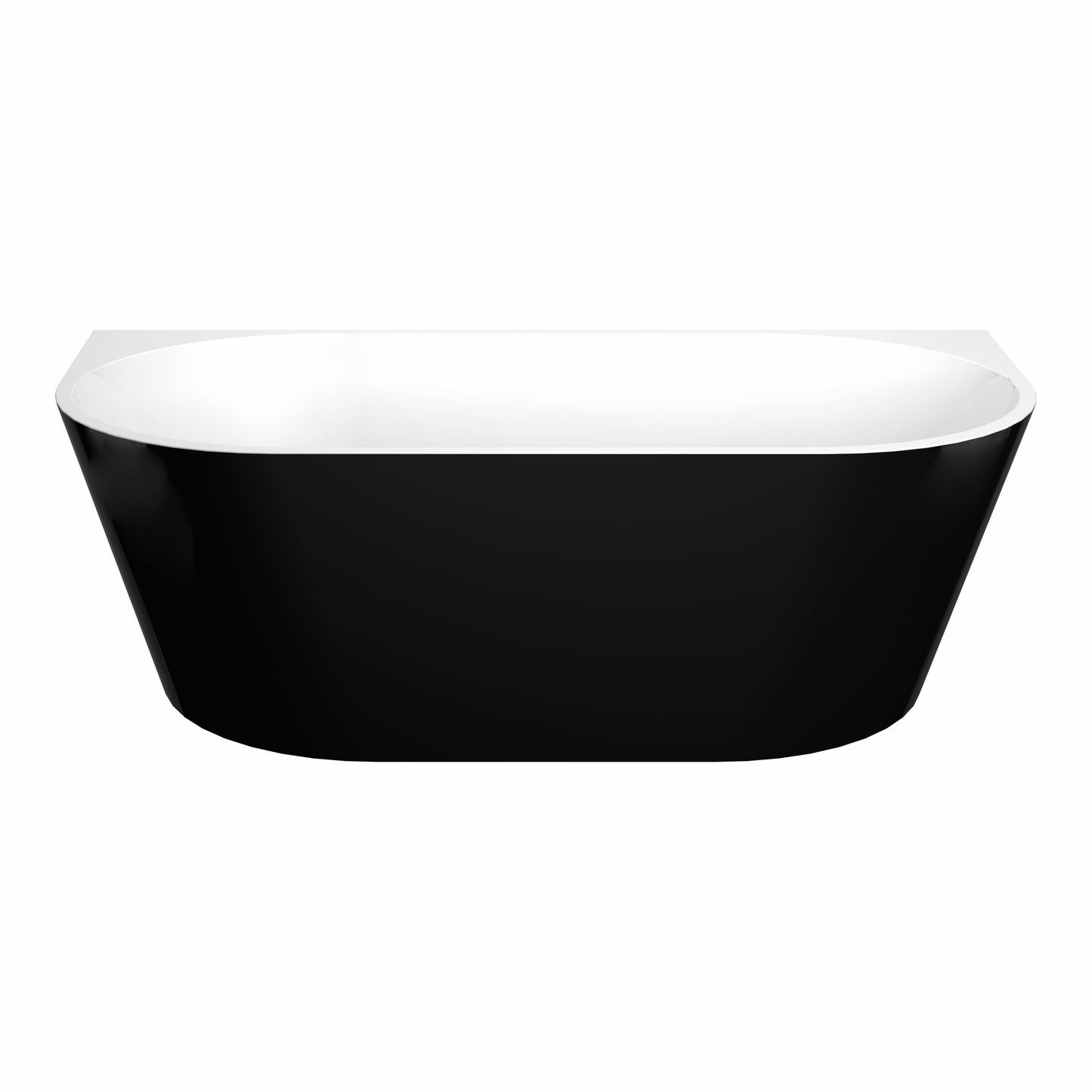 ELBT1700B Elivia Gloss White and Black Back to Wall Bathtub