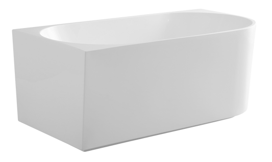 ELCBT1500L-MW Matte White Oval Free Standing, Back to Wall Bathtub